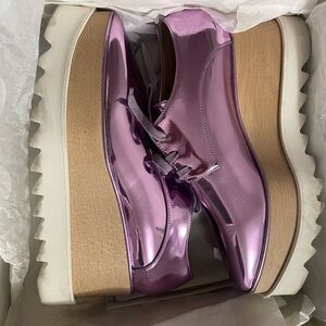 Stella McCartney platforms in metallic lilac